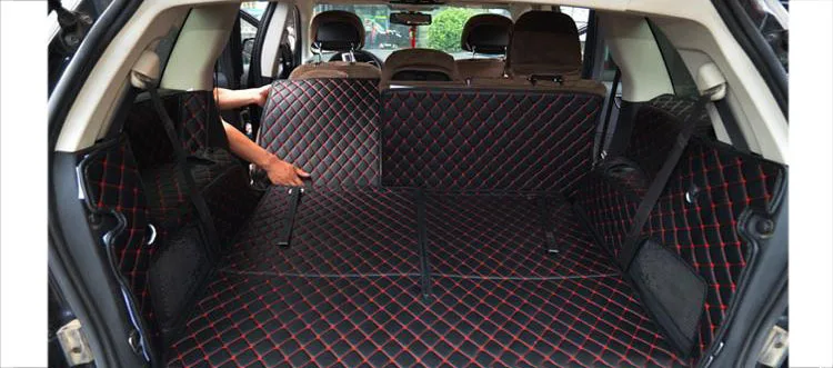 الفاخرة الجلود سيارة فرش داخلي للسيارات والشاحنات البضائع بطانة الأمتعة التمهيد البساط ملحق لكيا كارينز روندو 2013 2012 2011 2010 2009 2008 2007 2006 #3