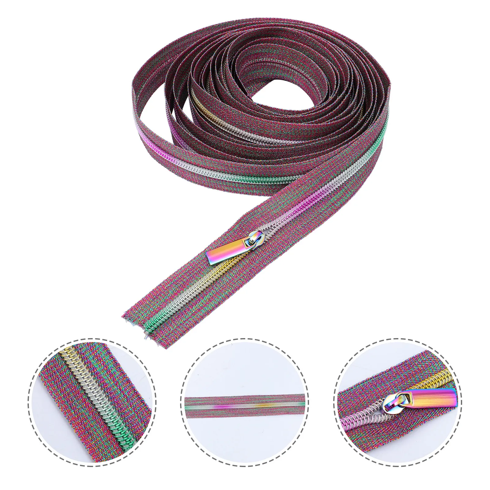 

5 Yards Nylon Tooth Zipper Cloth Featuring 10 Detachable Zipper Pullers Sturdy Smooth Operation Perfect for Boutique Owners