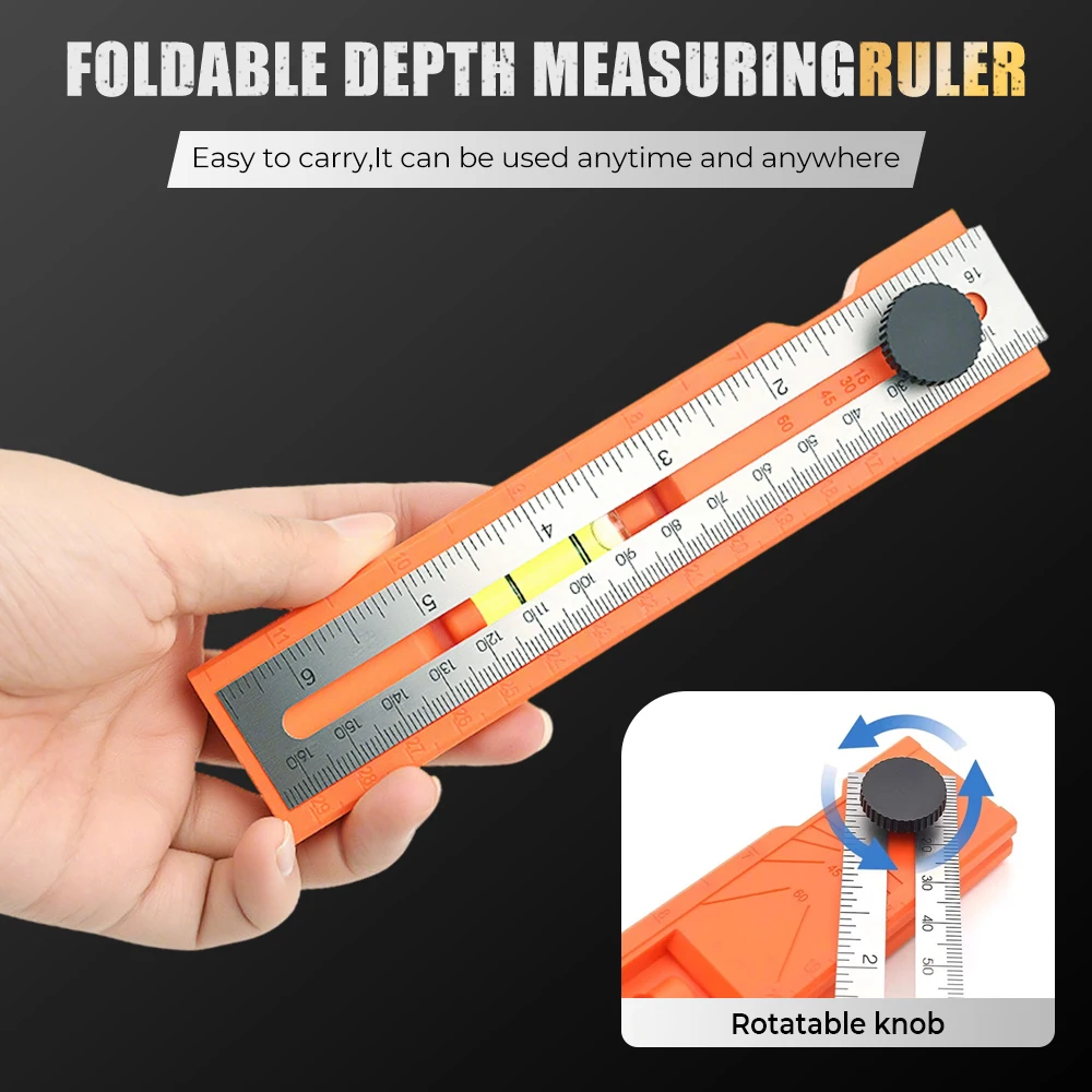 

Многофункциональная складная линейка для измерения глубины, деревообработка, многоугольная линейка для маркировки, регулируемое позиционирование, инструменты для рисования, транспортир