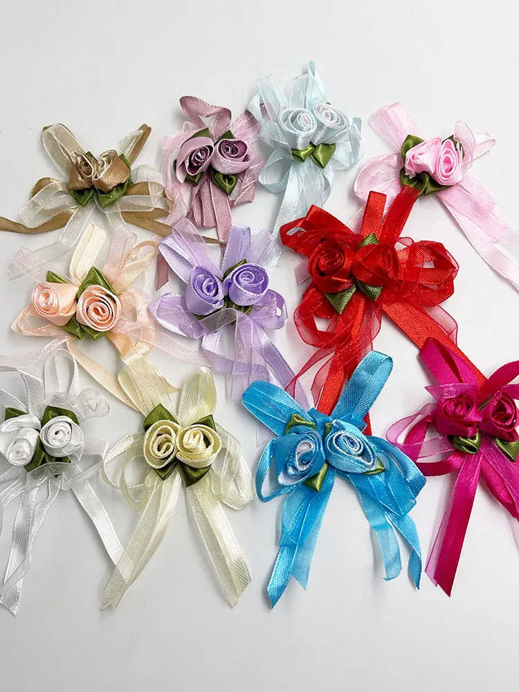 10pcs Big Padd Ribbon Bows Flower Appliques sew Craft Kid\'s cloth Lots A410