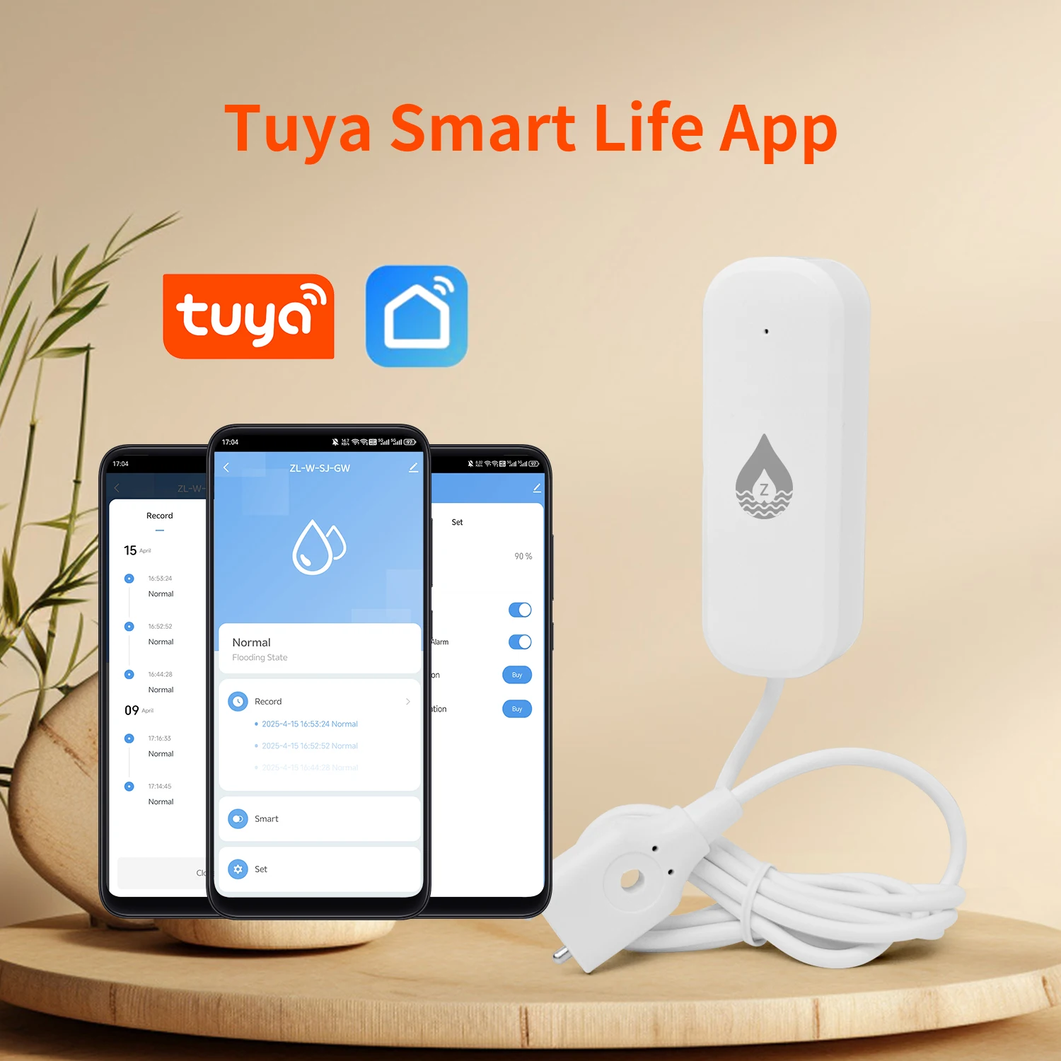 Tuya Smart WiFi Zigbee كاشف تسرب المياه مستشعر إنذار التسرب الحياة الذكية APP التحكم عن بعد حماية السلامة إنذار تسرب المياه