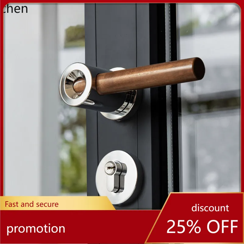 

HT Chinoiserieseparates bedroom door lock door handle indoor room retro magnetic silent for home handle