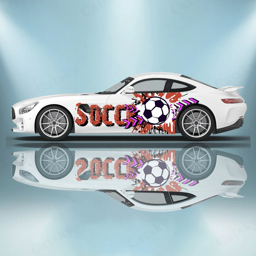 Sports Football Splash Paper Car Vinyl Wraps Decal Self-adhesive PVC Sticker Suitable for Trucks SUV Decoration Auto Accessories