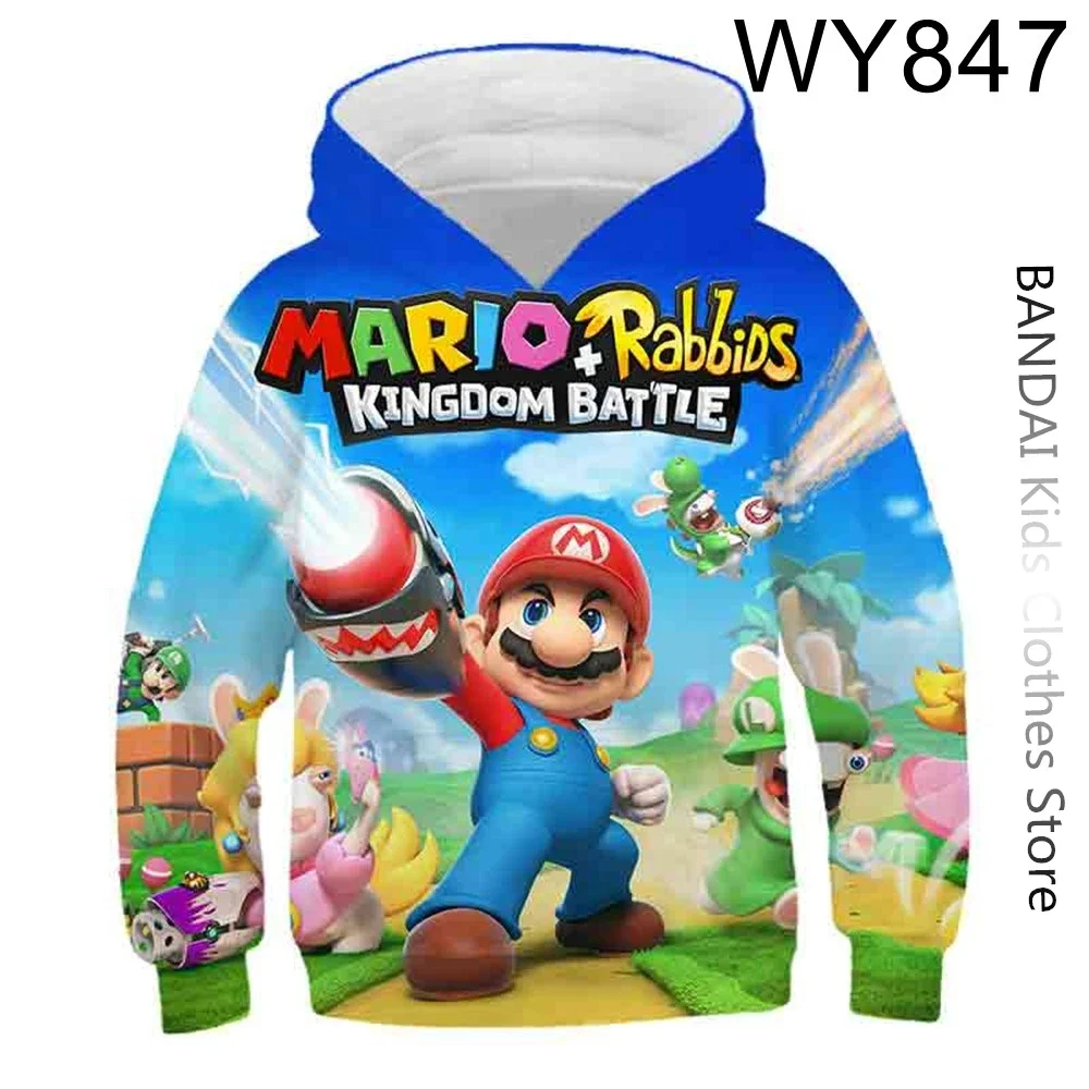 Fashion Game Mario bros Hoodies Kids 3D Printed Sweatshirt Long Sleeve Clothes for Teens Boys Girls Clothing Men Women Pullovers