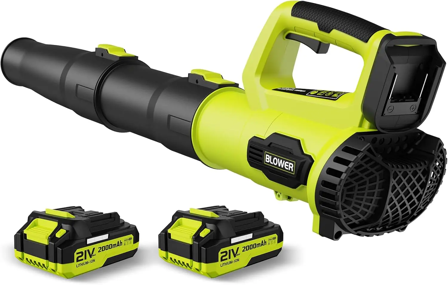 

21V Cordless Leaf Blower with 2×2.0Ah Batteries & Fast Charger, Lightweight 4 lbs, 420 CFM & 150 MPH for Lawn Care