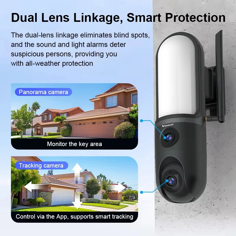 Vstarcam FC4 O-Kam APP 6MP Floodlight Full Color Dual Lens IP Dome Camera For Courtyard Street Lamp AI Humanoid Detection Monito
