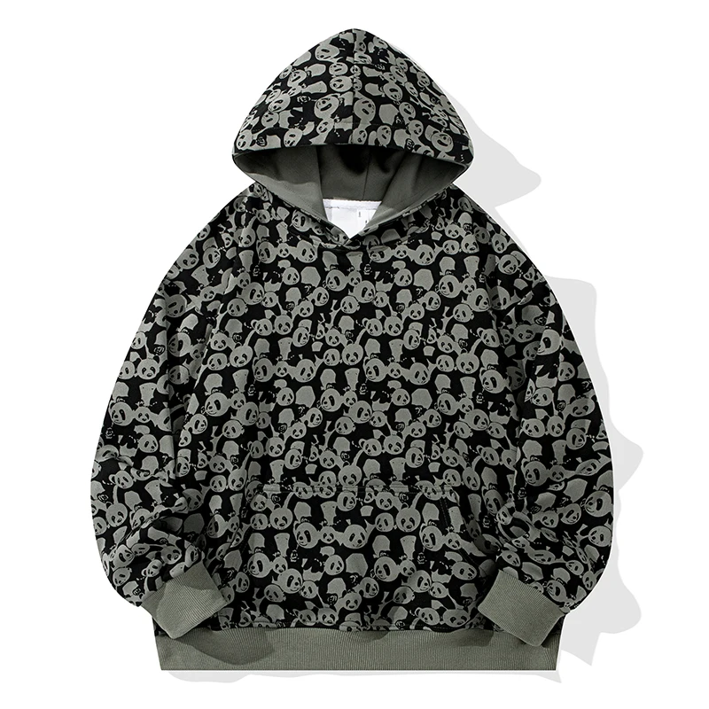 

2025 New Spring Autumn Men's Fashion Casual Hoodies Couple Full-printed Panda Pullovers Male High Quality Loose Sweatshirts
