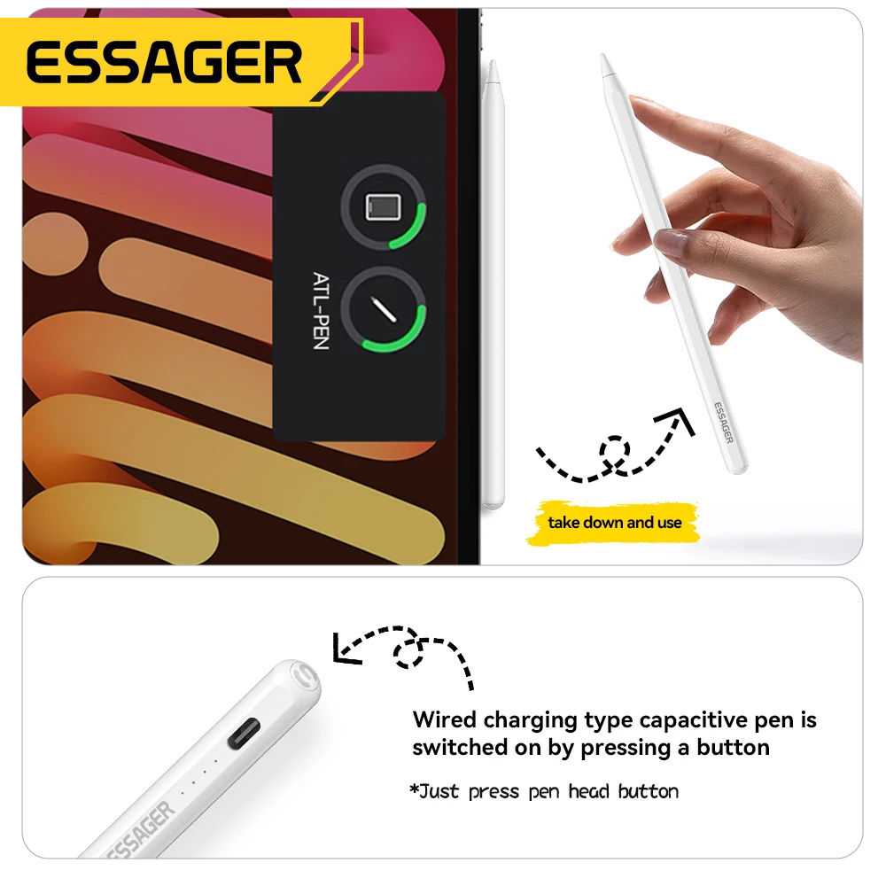 Essager Stylus Stift für Apple Pencil iPad Pro für Mini Bluetooth magnetische drahtlose Aufladung kapazitive Stifte iPad Zubehör