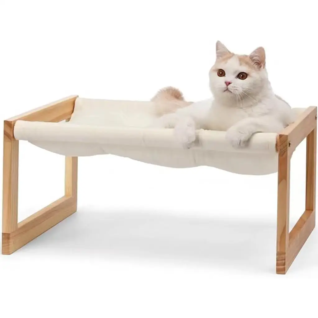 

Wholesale Indoor Hanging Cat Bed Cartoon Style Wooden Cat Hammock Stand for Pets Act Window or Floor Standing Type