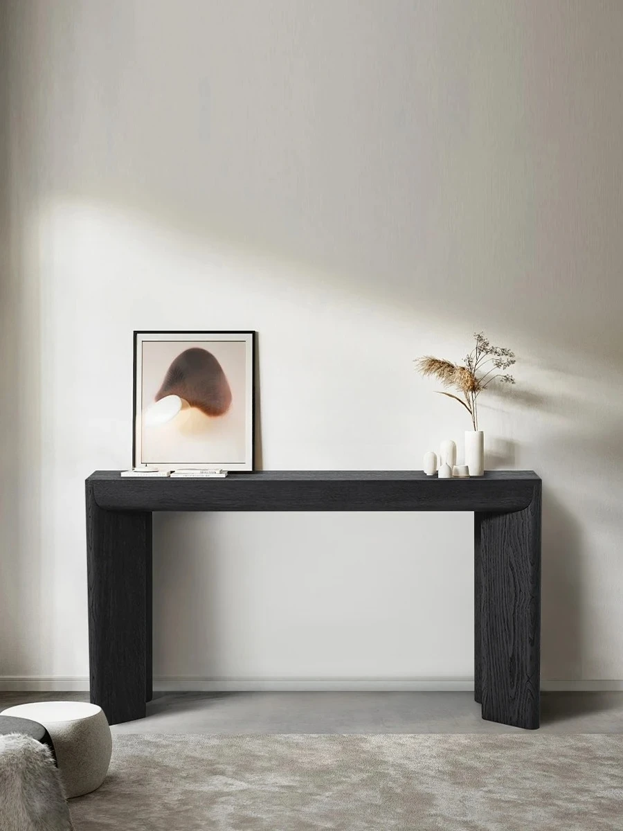 

Italian minimalist solid wood porch table wabi-sabi wind living room against the wall side table case end view table