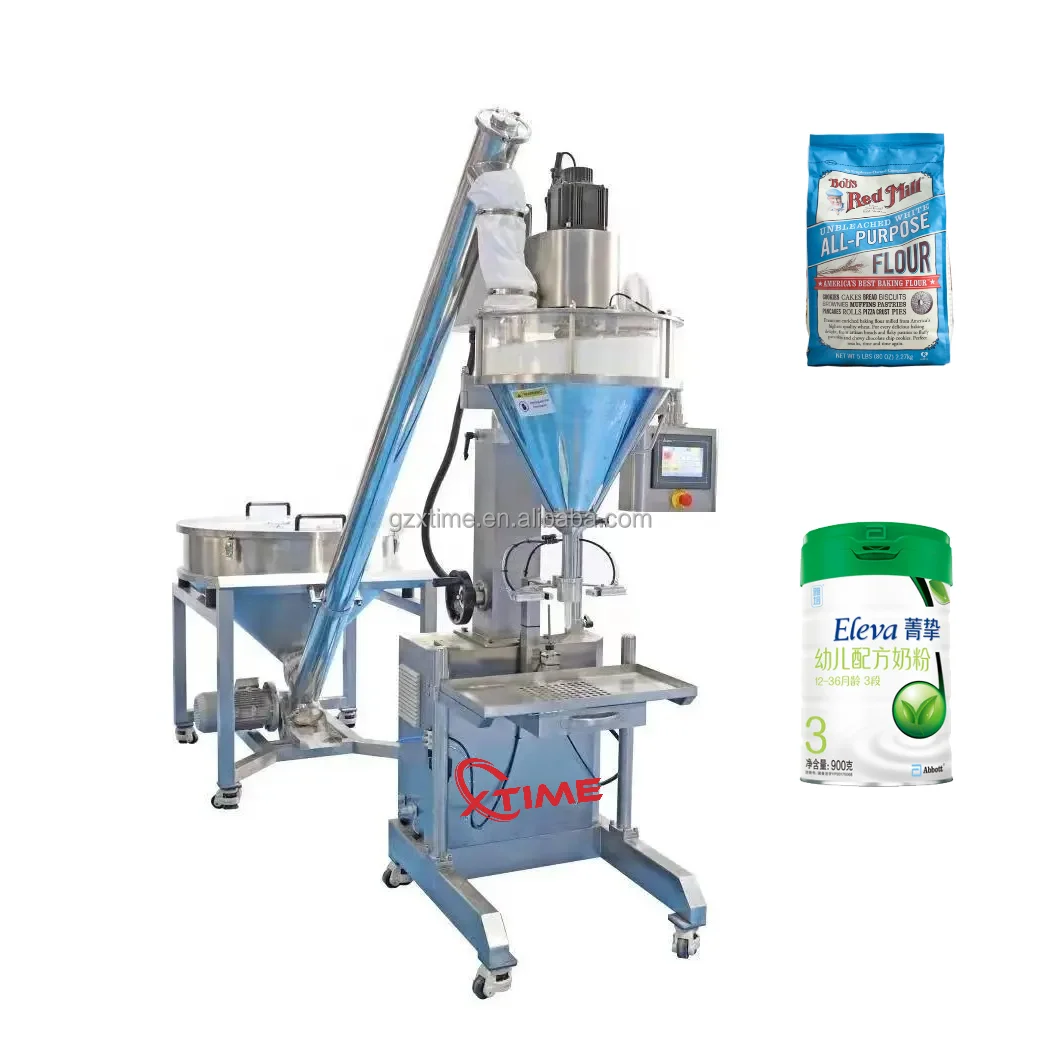 Semi Automatic Ingredient Spice Chili Curry Auger Quantitative Powder Filling Dosing Machine for Jar and Bag Packaging
