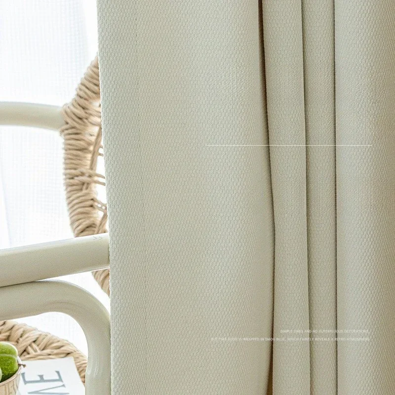 Cotton Linen Curtains For Living Room Bedroom Dining Thickened Blackout Jacquard Solid Color Luxury Modern Simple High Precision