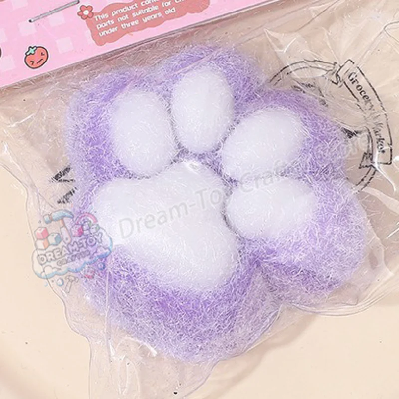 Kawaii Fille 4 Squishies Pattes De Chat - Jouet Anti-stress, Sensoriel, Pour Enfants Et Adultes