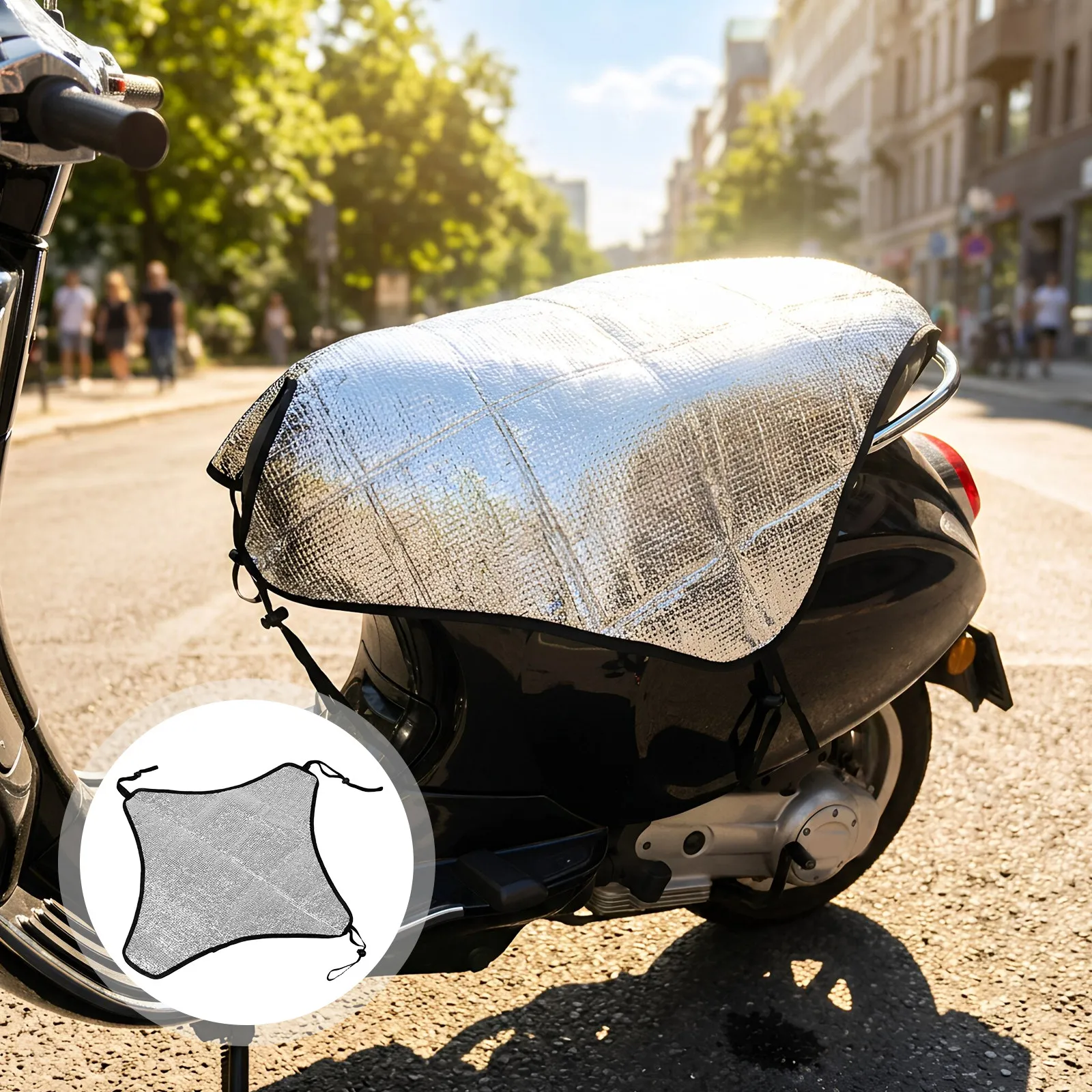 Motorcycle Seat Covers Waterproof Cord Non-Slip Sunshade Reflective High Density Insulation Cushion Cover Rainproof Protective