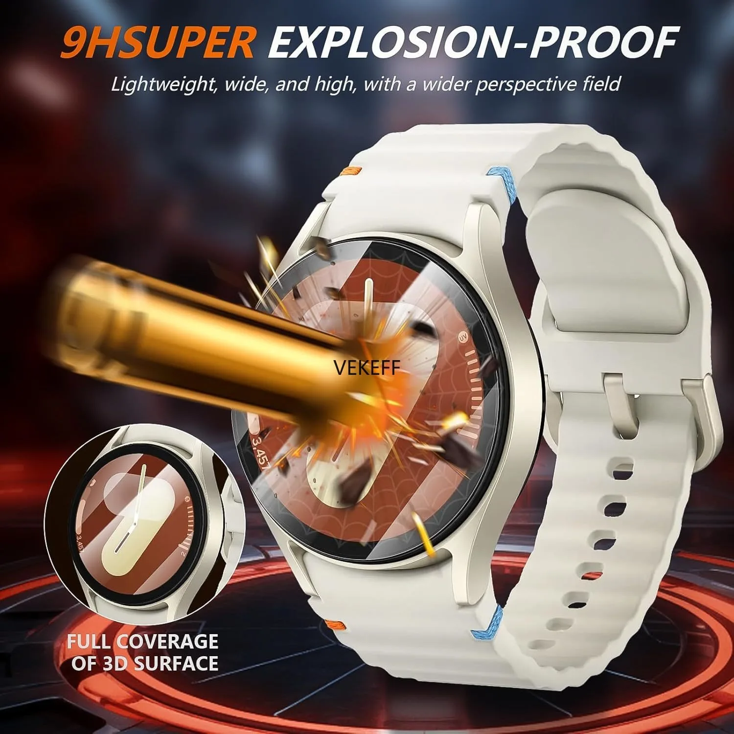 4-Pack Tempered Glass Screen Protectors for Samsung Galaxy Watch 40mm Compatible with Models 7/6/5/4