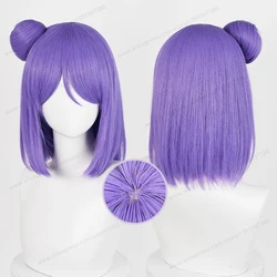 Konan Cosplay Wig 34cm Purple Short Women Hair With Bun Hair Anime Heat Resistant Synthetic Wigs