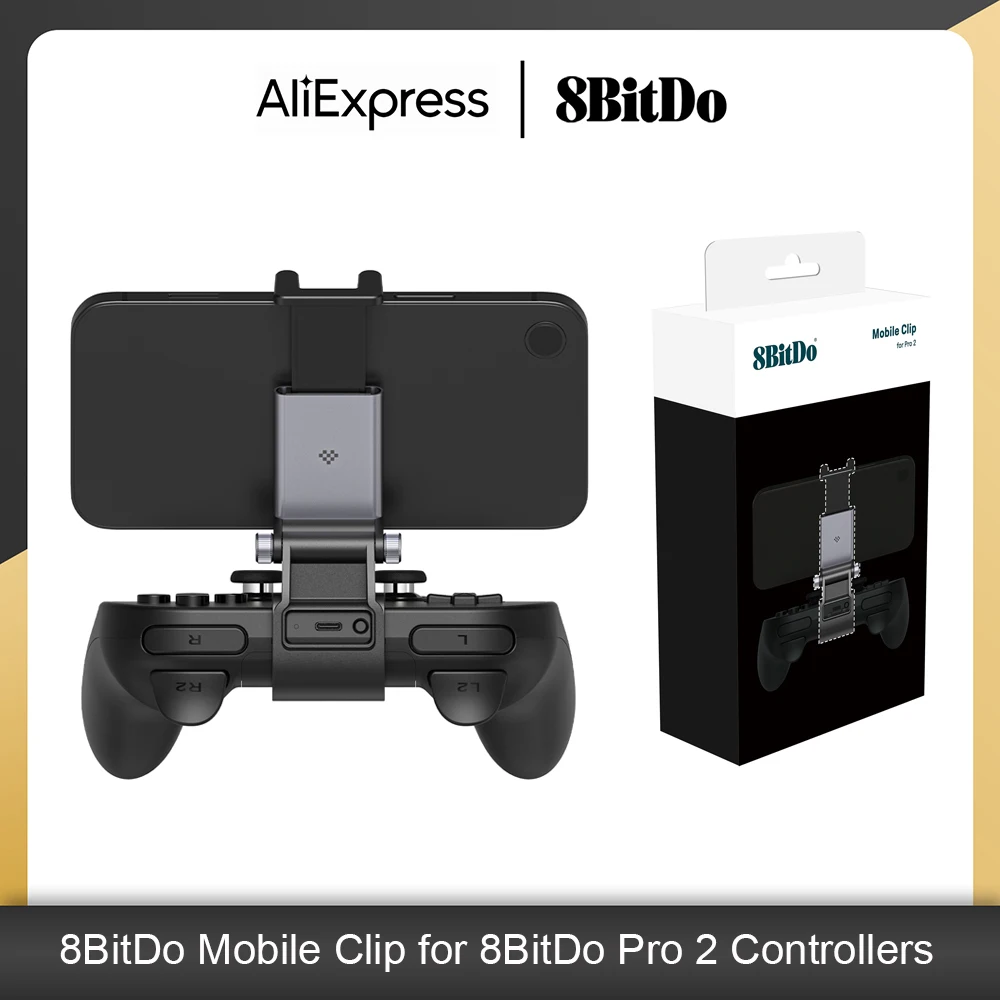 

Мобильный зажим 8BitDo для Bluetooth-контроллера 8BitDo Pro 2, подставка-держатель, регулируемое крепление для телефона (49-85 мм)
