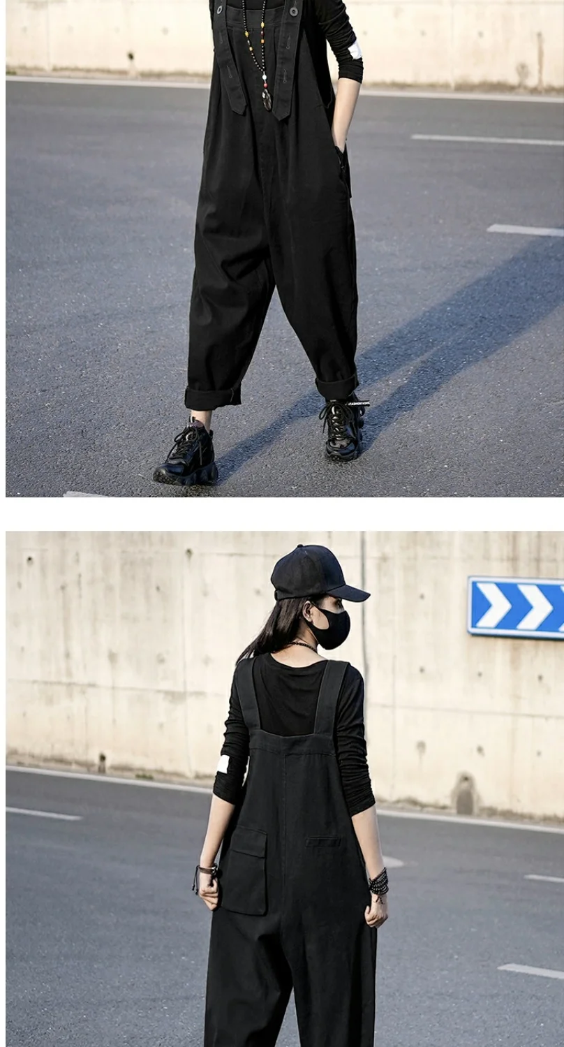 Damesjumpsuits Jeans Lange overalls Monochromatische werkkleding Flip-gesp Leuke print Verstelbaar Off-shoulder Oversized ontwerp