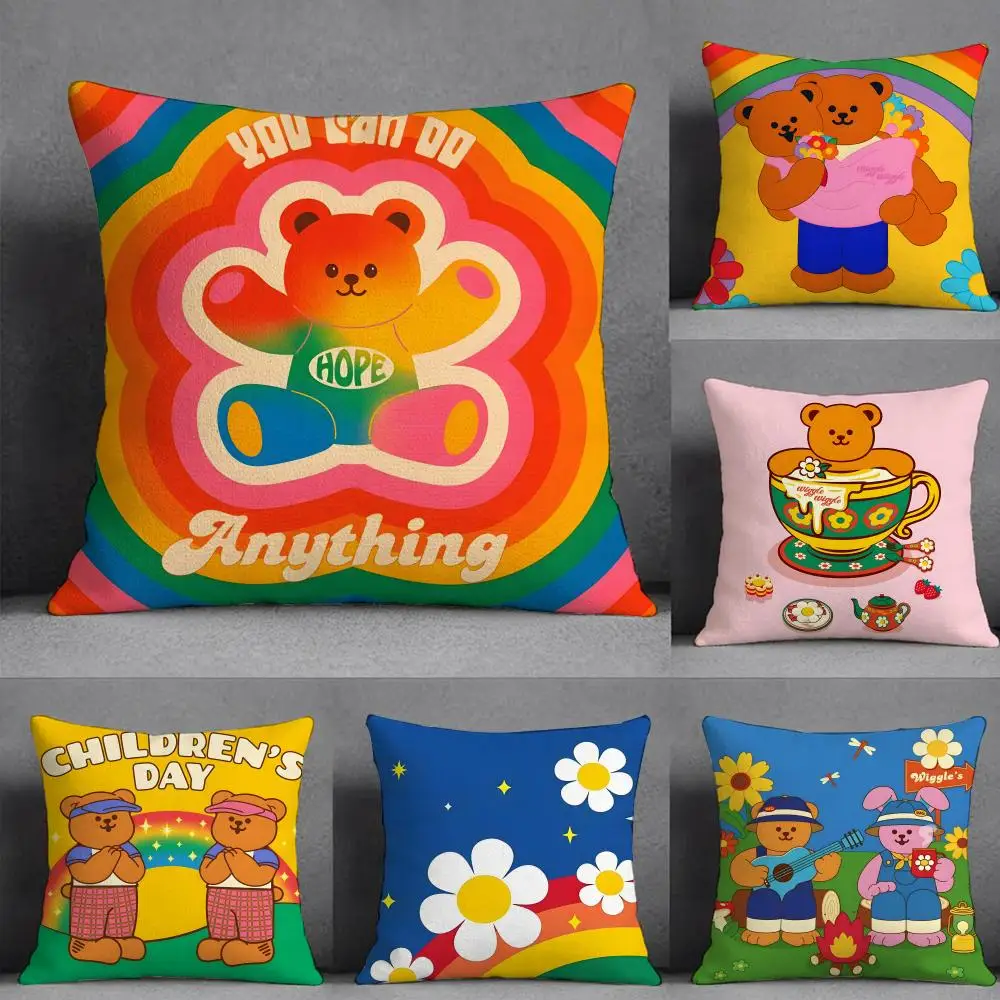 W-wiggle W-Wiggle Flower Pillow Case Pillowcase, Double-sided Printed, Sofa Cushion, Bedroom Headboard Pillow