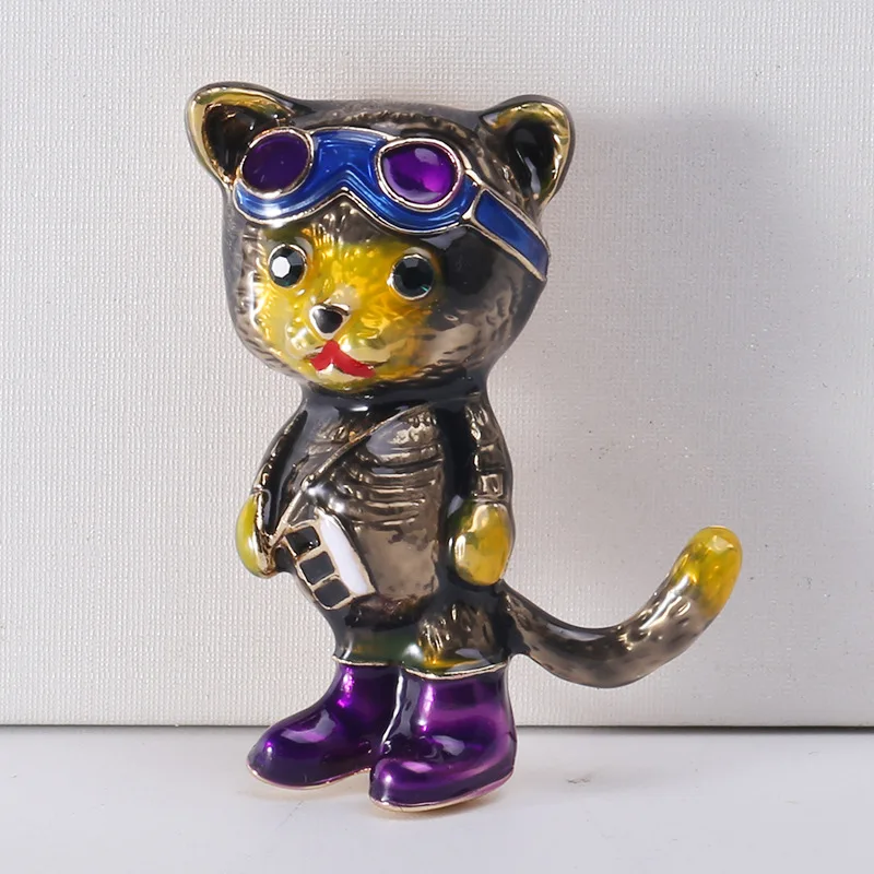 New Cartoon Cute Drip Oil Cat kitten Brooches For Women Men Fashion Enamel Lovely Cat Animal Brooch Clothing Backpack Pins Gifts