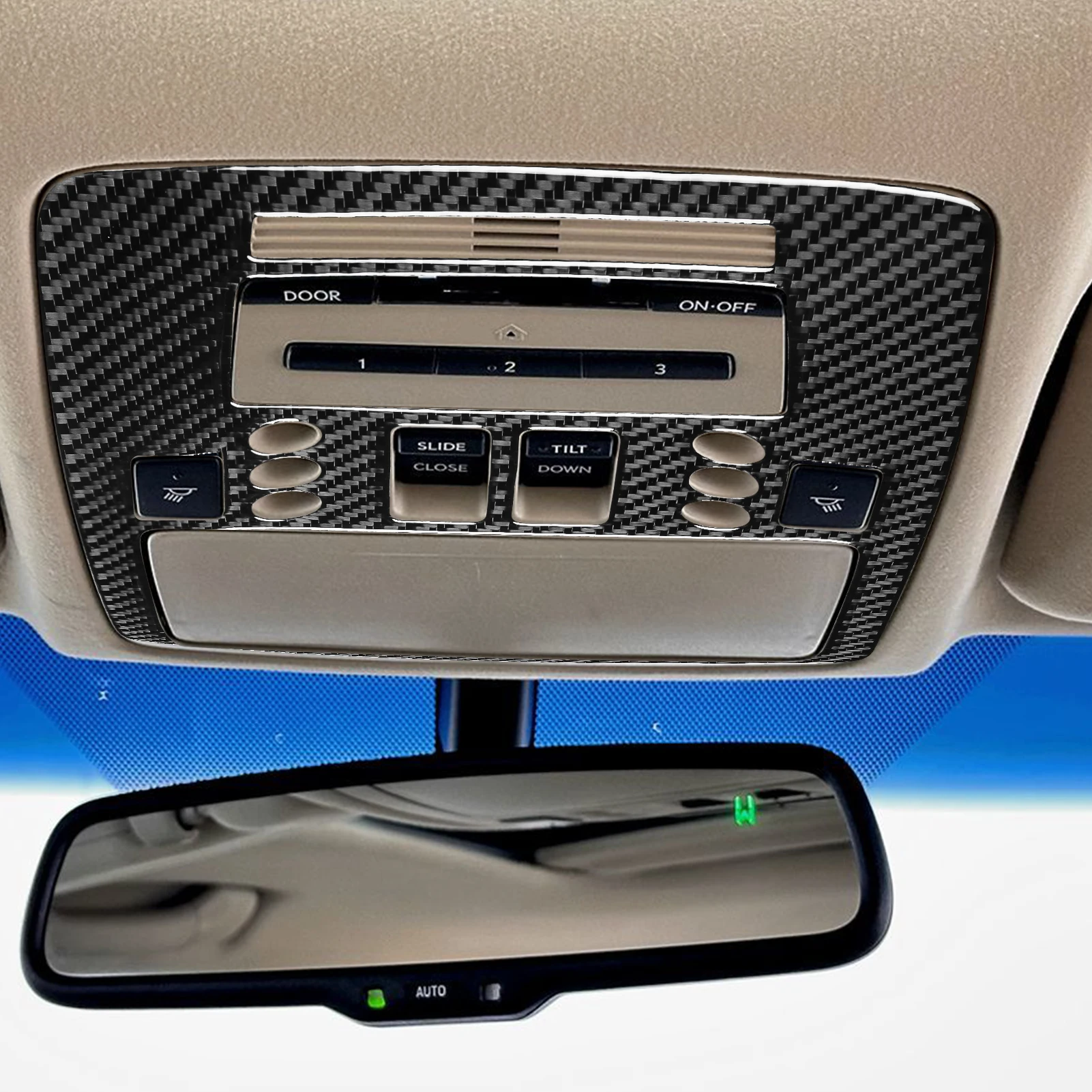 Real Carbon Fiber Car Accessories Reading Light Trim Cover Soft Sticker For Lexus ES240 ES350 2006 2007 2008 2009 2010 2011 2012