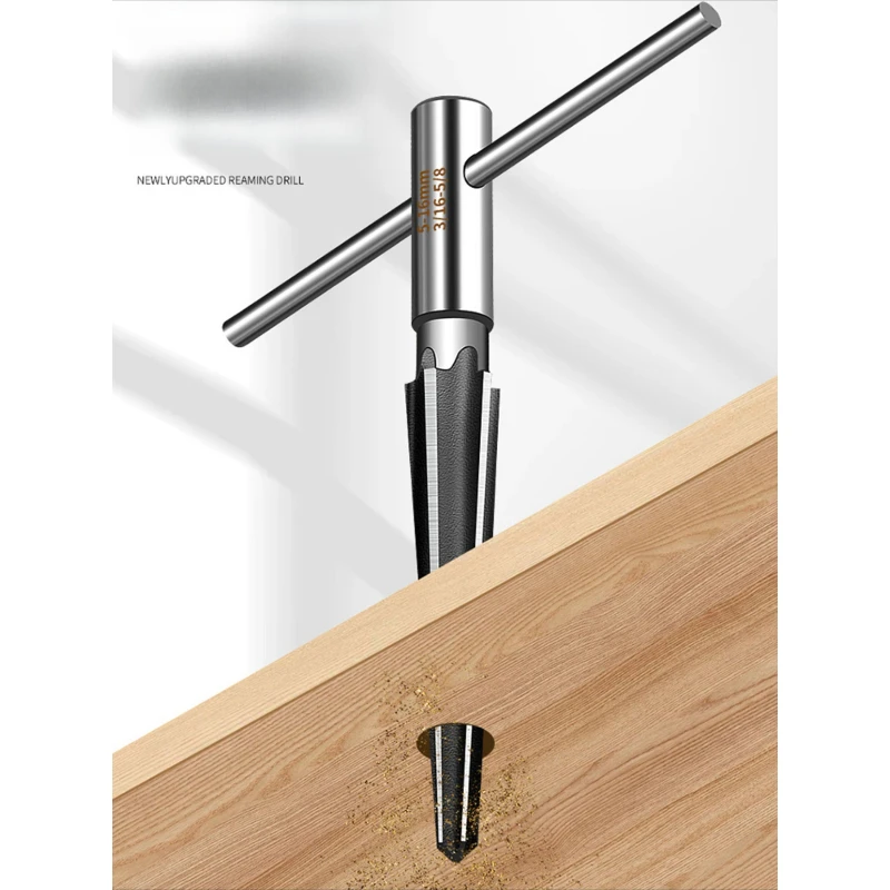 Tapered Hex Reamer- Handheld Cone Cutters for Wood Metal and Plastic Pin Hole Handheld Compatible Bit Chamfering Tool Access