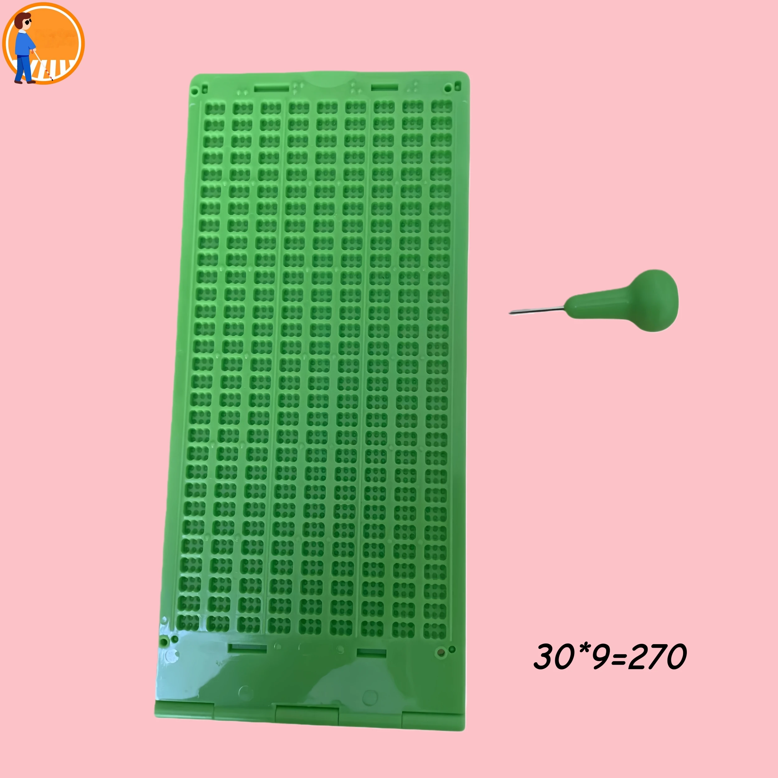 Picture 7: Braille Writing Board with Pin Pen for the Blind Visually Impaired People Stationary Tools Visual Impairment