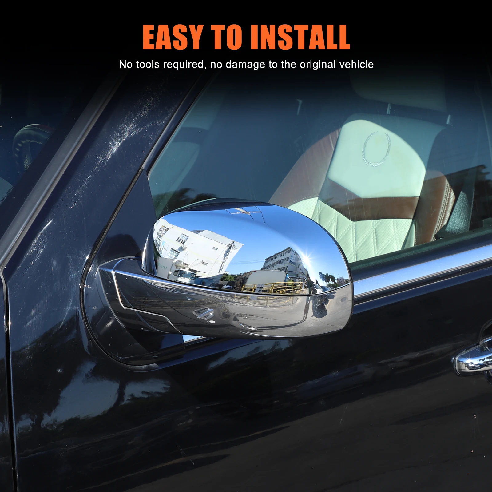 For Cadillac Escalade 2007-2014 car Exterior Rearview Side Mirror Housing Shell Cap silver / Gloss Black ABS Car Accessories