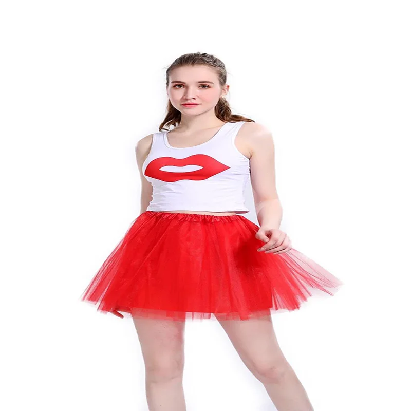 1Pc Schattige Carnaval Dans Performance Rok Kleurrijke Tule Rok Pofrok Voor Volwassenen