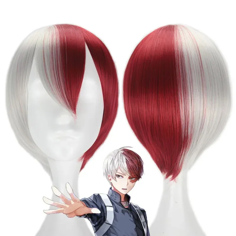 FC6Anime My Hero Academia Todoroki Shoto Cosplay Shoes Role Play Boots Wig New@FC8！