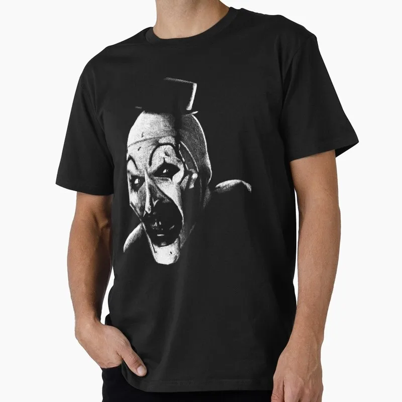 Retro Horror Movie Terrifier Art The Clown Killer Scary Halloween Gift T Shirt 0802 Short Sleeve Graphic clothes All size tops