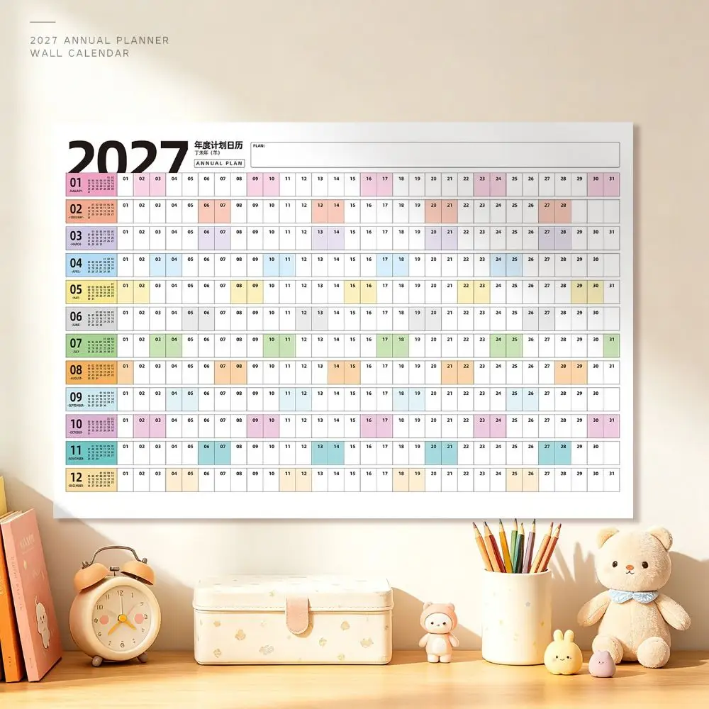 Wall Mounted 2027 Calendar Planner Sheet Large Planner Target Wall Calendar Schedule Sticker Schedule Organizer Office Supplies