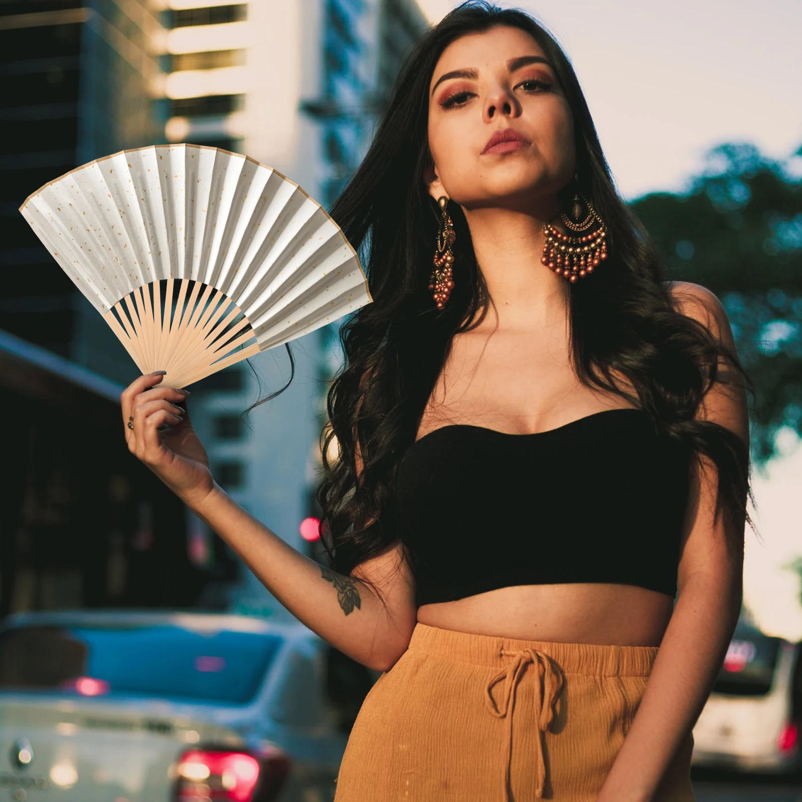 

DIY Bamboo Foldable Fan Frame Smooth Handcraft Material Portable Blank DIY Handheld Fan Making Kit Japanese Style