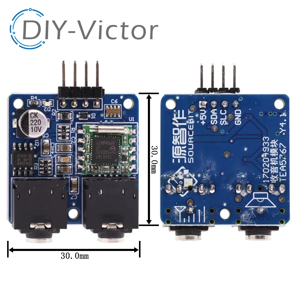 FREE SHIPPING TEA5767 FM Stereo Radio Module 5V for Arduino 76-108MHZ With Free Cable Antenna