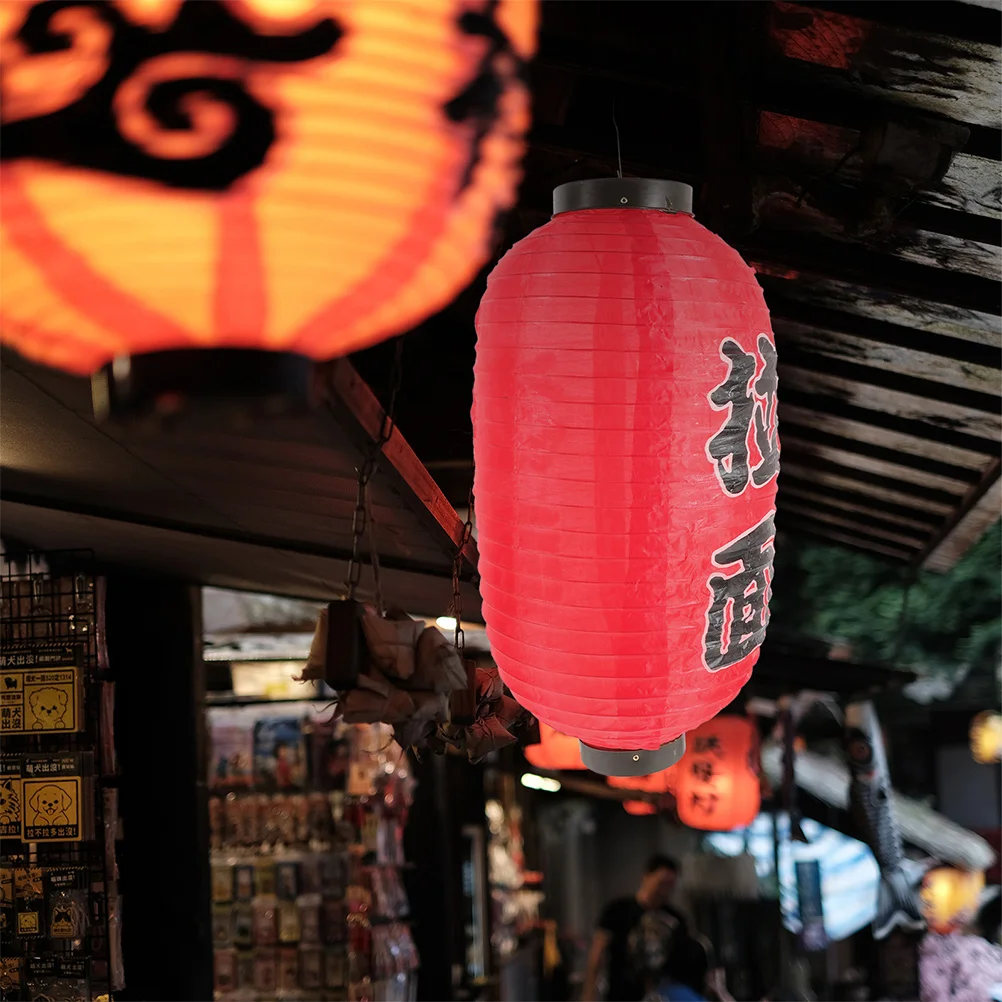 

2 Pcs Lanterns Silk Lanterns Red Decorative Outdoor Japanese Decor Hanging Festival Store Doorway Yard Props Durability