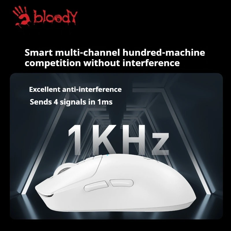 A4Tech Bloody R72Pro Kabellose Maus Dual-Modell PAW3395 26000cpi 80h Lange Akkulaufzeit Leichte E-Sport-Gamer-Maus