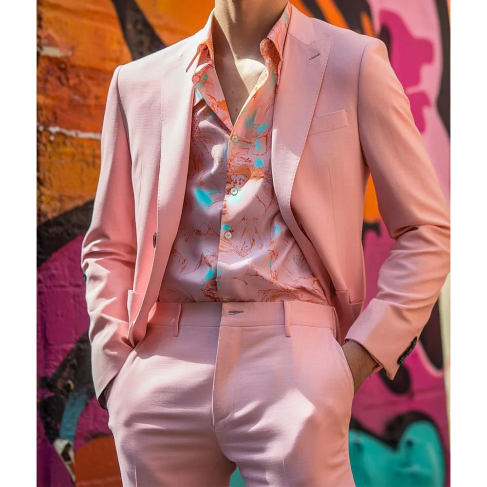 

Men Suit Set Single Breasted Casual Fashion Business Slim Fit Comfortable Outfit Formal Wear Stylish Blazer Pants