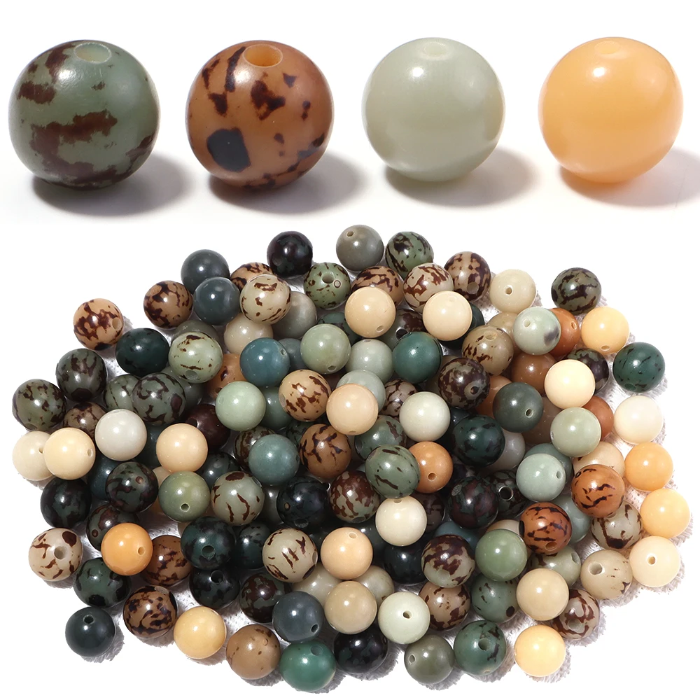 20–50 Stück 12 mm natürliche Bodhi-Perlen aus Holz, glatte, runde, lose, abstandsgewordene Perlen für handgefertigte DIY-Halsketten, Armbänder, Schmuckherstellung