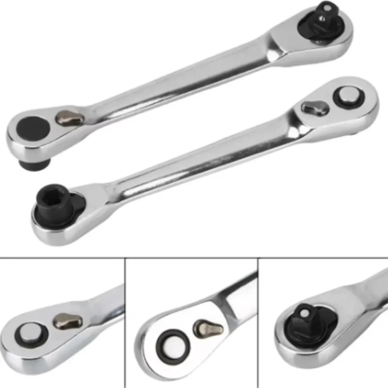 1/4 Inch Mini Double Headed Ratchet Wrench Dual Head Quick Socket Portable Wrench Hex Torque Wrenches Quick Spanner Hand Tools