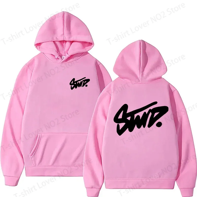 STWD Hoodie mit Graffiti-Buchstabendruck, Y2K Streetwear, HipHop, Creme, Unisex, Herren, Damen, Oversized, lässiger Pullover, Langarm – Detail 4