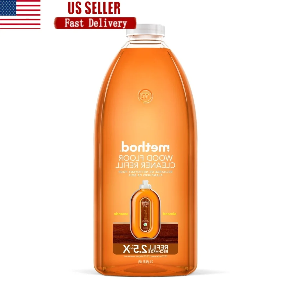 منظف الأرضيات الصلبة، عبوة بدون شطف، رائحة اللوز، بخاخ مريح، 68 أونصة، صديق للبيئة، خالي من القسوة، استخدام على الأرضيات المختومة