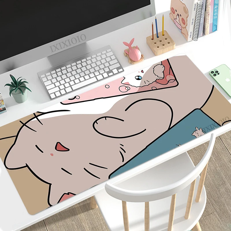 Gato kawaii pata mouse pad gamer xl novo computador em casa personalizado mousepad xxl tapetes de mesa antiderrapante macio de borracha natural