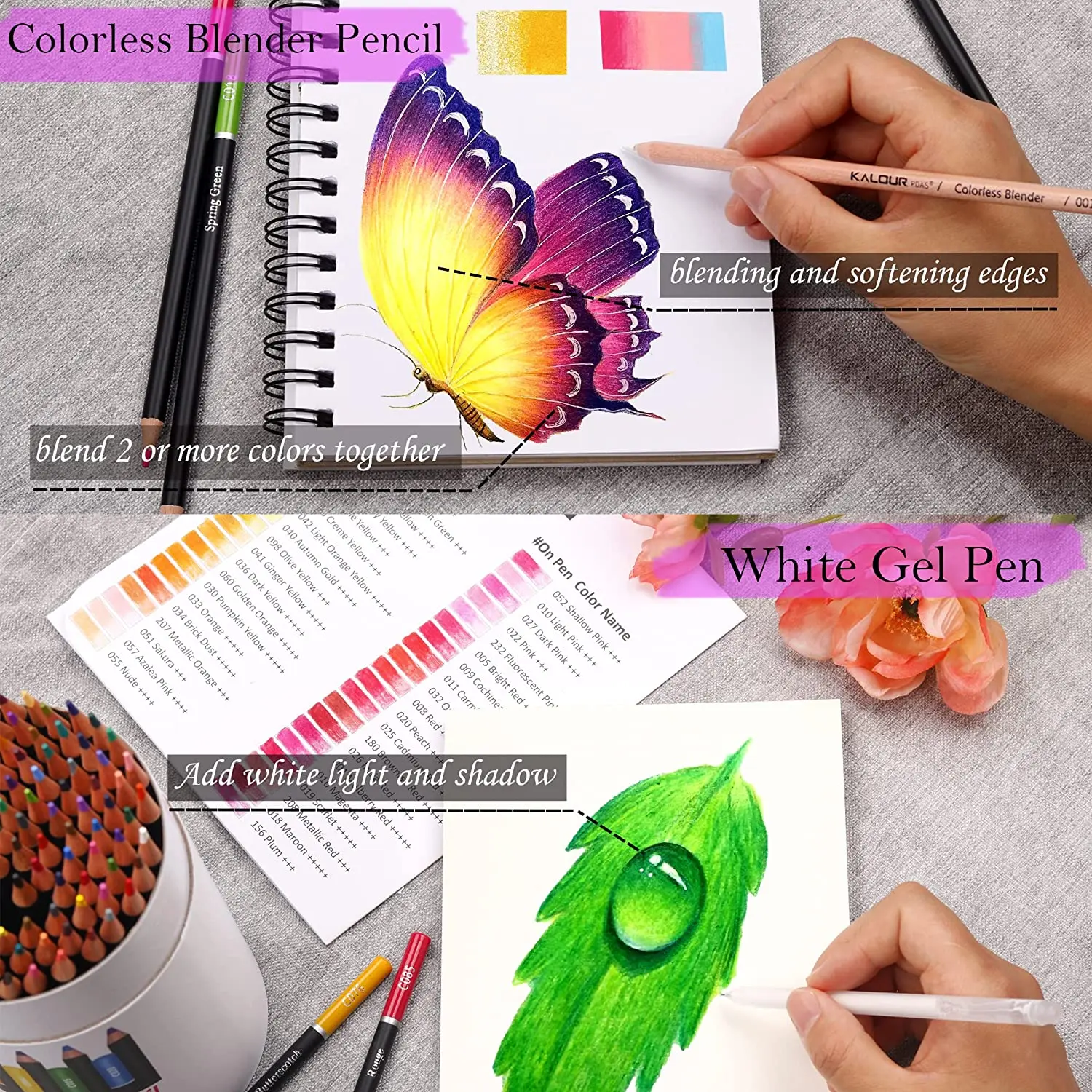 Imagem -06 - Lápis Coloridos Premium Artistas Núcleo Macio com Cor Vibrante Ideal para Desenhar Desenho Sombreamento Lápis para Colorir para Adultos Implorar