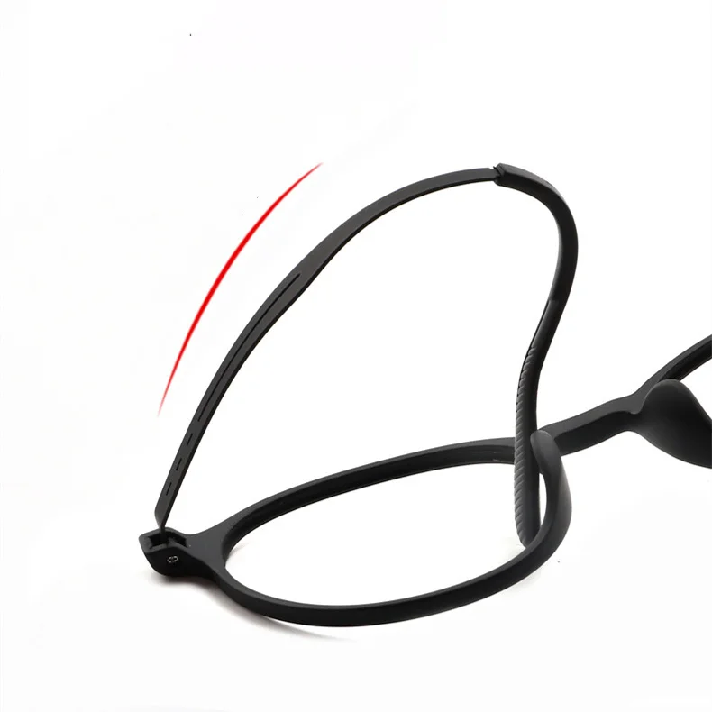 KOCOLIOR Neue Gummi Titan Anti Blau Licht Lesebrille Angepasst Optische Runde Rahmen Presbyopie Brille für Männer und Frauen – Detail 5