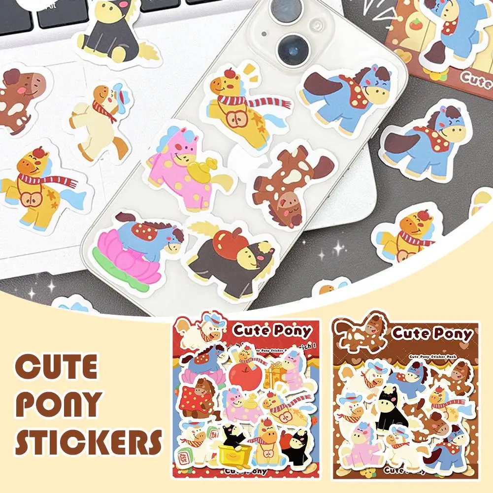 

Pony Stickers Cute Cartoon Design Year Of The Horse Creative Stickers DIY Mobile Account Decorative Stationery Art