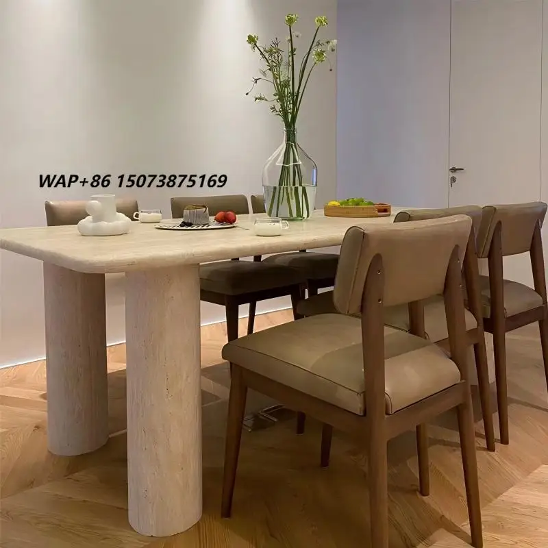 Customized Marble-Dining-Table Durable Modern Style Design Italy Stone Top Big-Dining-Table