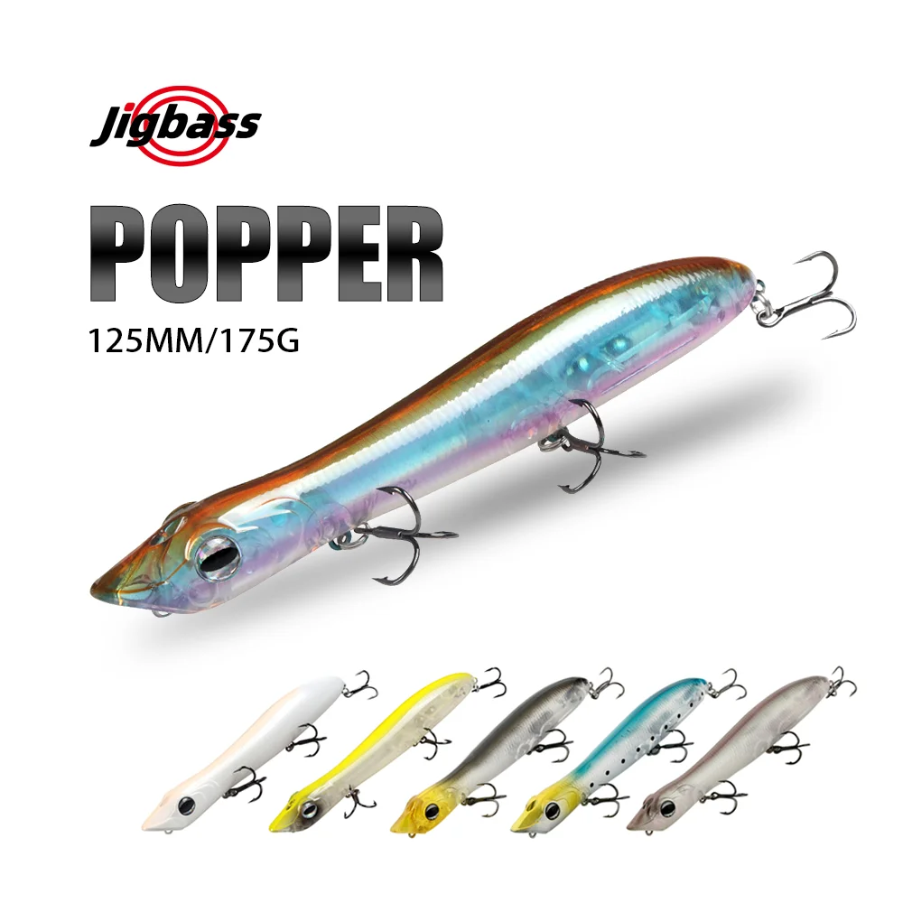 

Jigbass Popper Pencil Fishing Lures 125MM 17.5G Floating Sinking Wobblers Artificial Hard Bait Seabass pesca Saltwater Lure