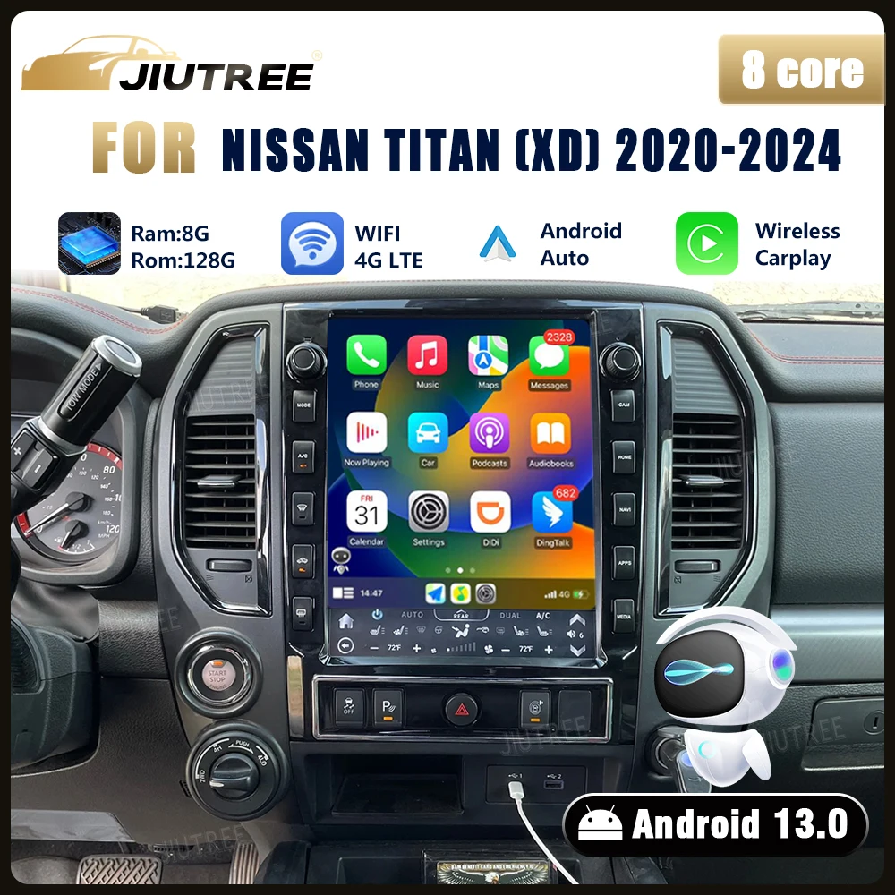 

13 Inch Android Tesla Screen for Nissan Titan 2019-2024 GPS Carplay Car Radio Multimedia Video Player Stereo Navigation