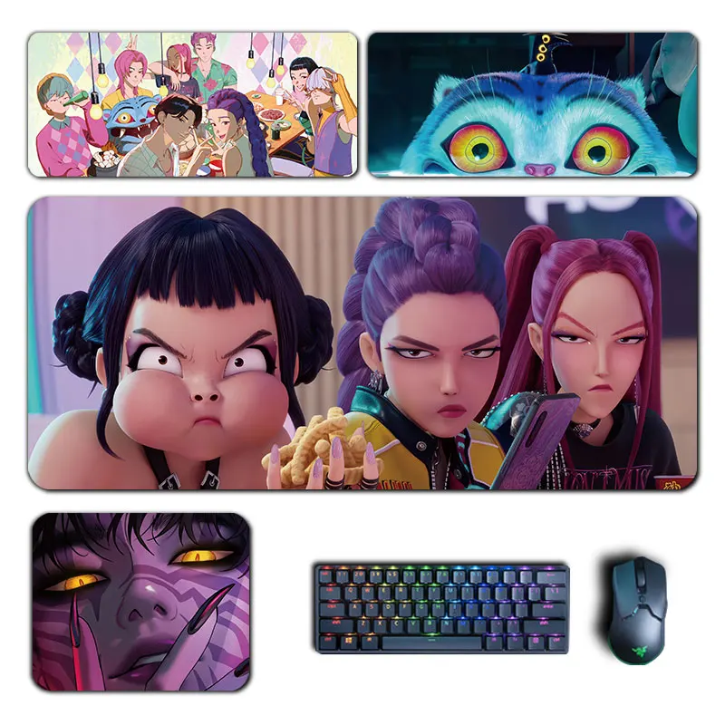 

Kpop Demon Hunter Mouse Pad Anime Rumi Mira Zoey Jinu Mousepad Computer Keyboard Large Pc Gaming Accessories Office Desk Mat
