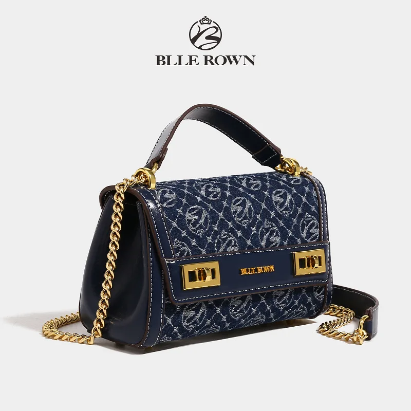 2024 New Trend Luxury Brand Klein Blue Pillow Women Bag Gold Chain Single Shoulder Crossbody Bags Purses and Handbags For Ladies